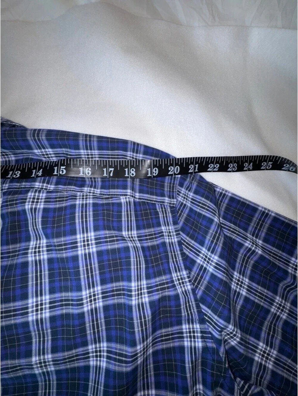 Banana Republic Grant Fit Custom 078 Wash Men's XL Blue Plaid Button-Down Shirt